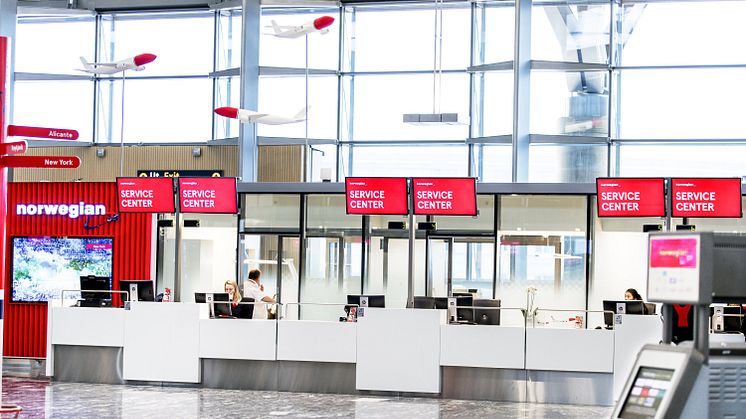 Norwegian's new check-in area at Oslo airport