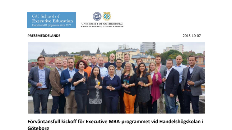 Förväntansfull kickoff för Executive MBA-programmet vid Handelshögskolan i Göteborg
