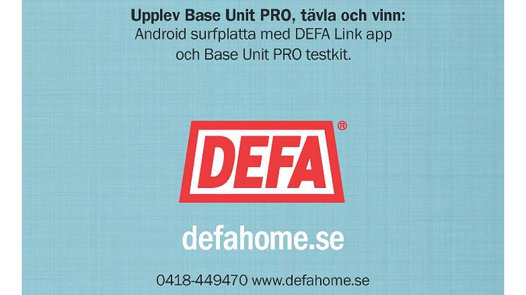 Framtiden är här!   DEFA BaseUnit PRO för elskåpsmontage Lanseras på ELFACK