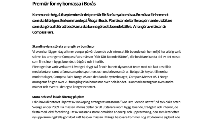 Premiär för ny bomässa i Borås