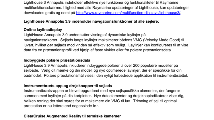 Nye funktioner i Raymarines opdatering af Lighthouse OS