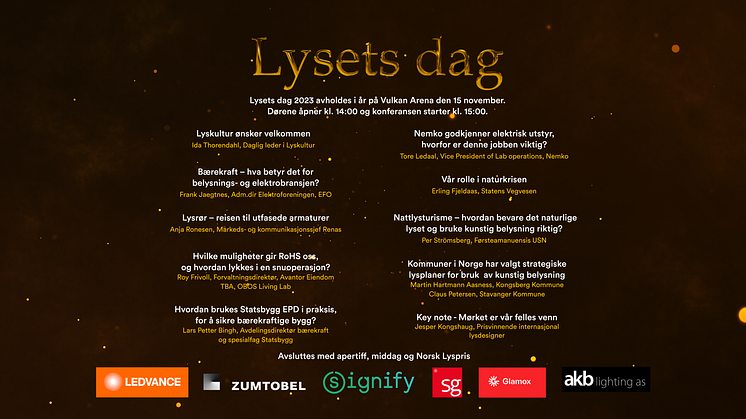 Programmet for Lysets Dag 2023