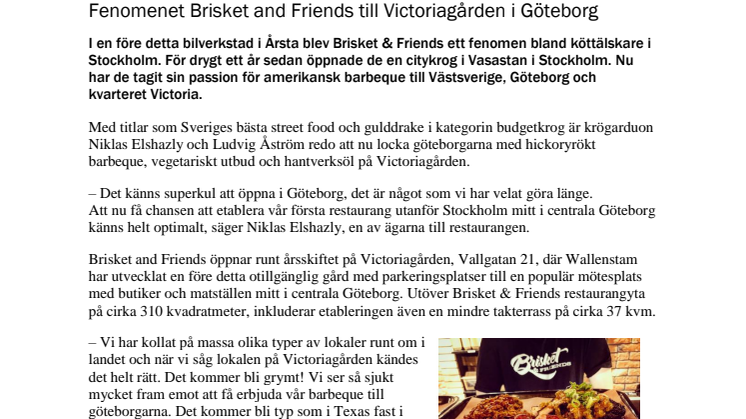 Fenomenet Brisket and Friends till Victoriagården i Göteborg 