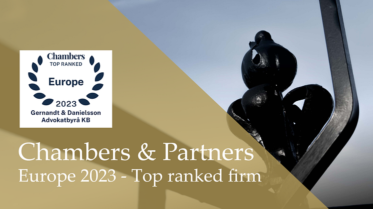 Gernandt & Danielsson topprankas av Chambers & Partners – Chambers Europe 2023