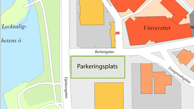 Den nya parkeringplatsens placering