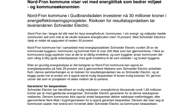 Nord-Fron kommune viser vei med energitiltak som bedrer miljøet  - og kommuneøkonomien 
