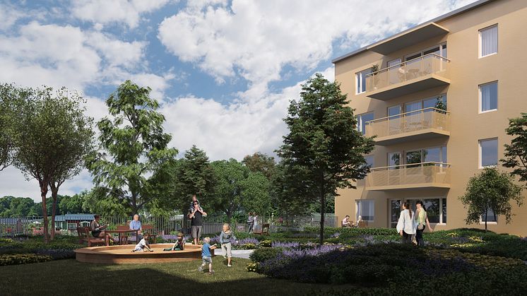 SKB bygger 45 nya kooperativa hyresrätter vid kvarteret Lillsjönäs, Bromma. Ill: Nyréns Arkitektkontor