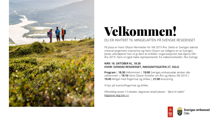 Inbjudan till svenska residenset i Oslo 18 oktober 2017