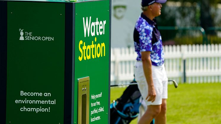 A Bluewater hydration station helps 2021 Senior Open provide free access to purified water at the Sunningdale, England, course (Credit Getty Images)