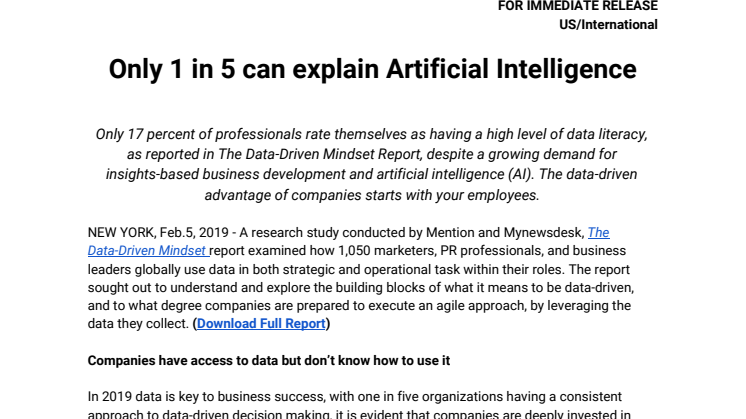 Only 1 in 5 can explain Artificial Intelligence 