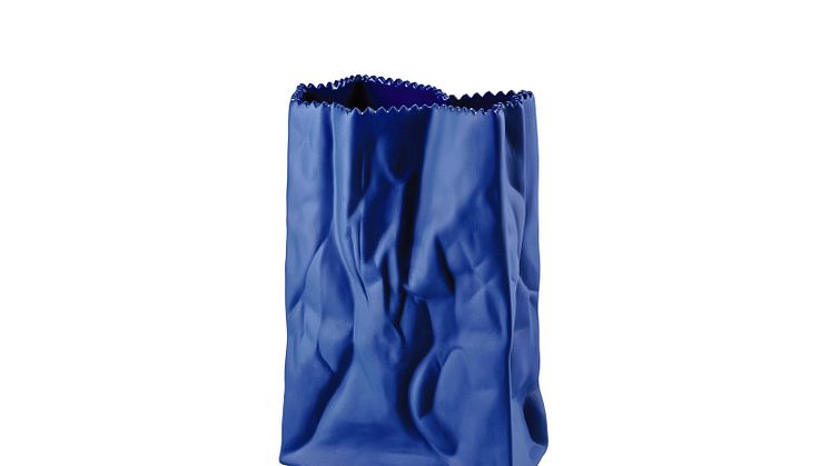 Matching to the flag of Finland: Paper Bag Vase Deep Blue