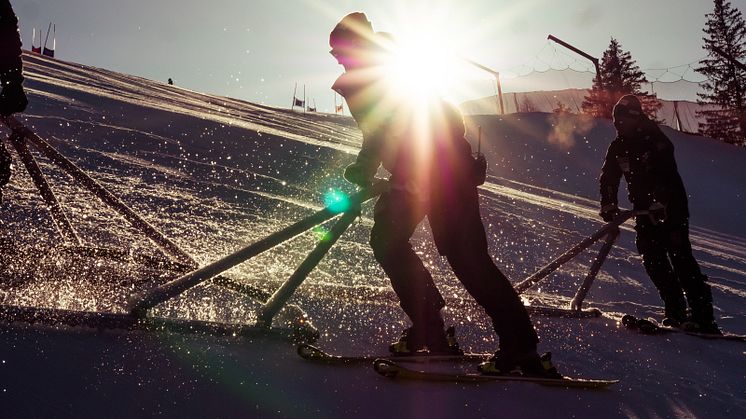 Arkivbild, preparering av alpina backar. Foto: Jörgen Nordlund/Ski Team Sweden Alpine