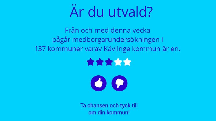 Medborgarundersökningen genomförs i samarbete med Statistiska centralbyrån, SCB, och Kävlinge kommun hoppas på rekordhög svarsfrekvens.