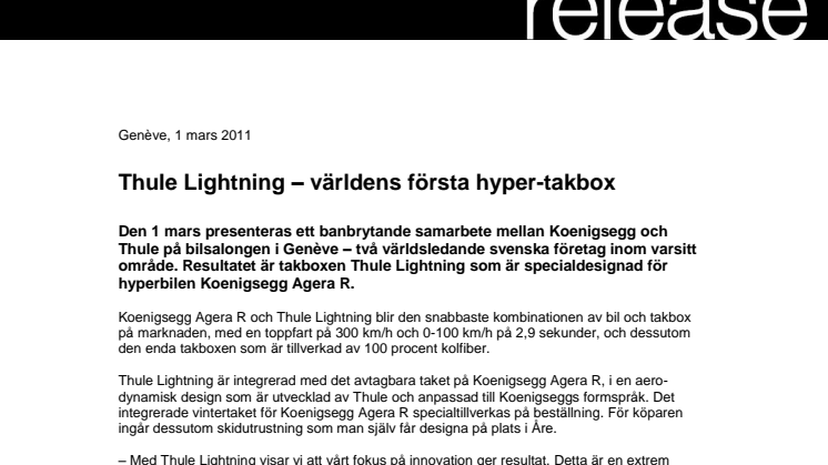 Thule Lightning – världens första hyper-takbox