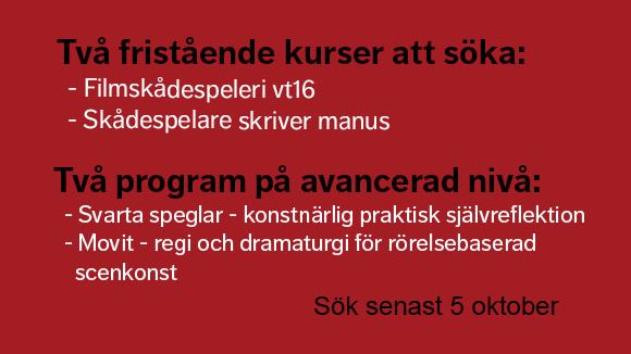 Kurser på StDH att söka senast 5 oktober