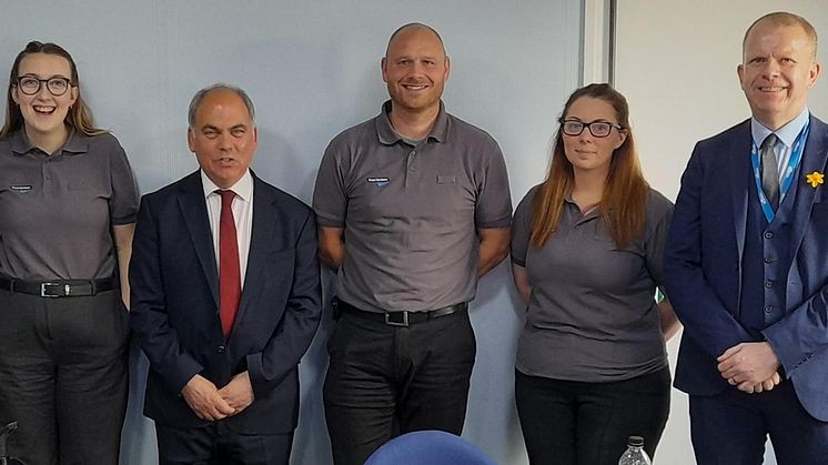 Bambos Charalambous, MP for Enfield and Southgate (centre), meets Great Northern's Hornsey depot