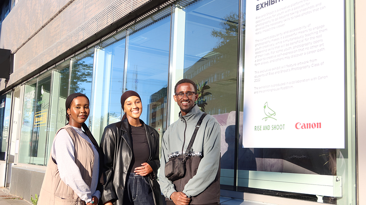 Amina Mohamed, Fatuma Yussuf och Yusuf Hussein är grundarna av fotoutbildningen Rise & Shoot.