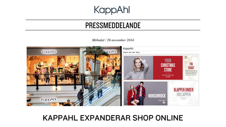 KappAhl expanderar Shop Online 