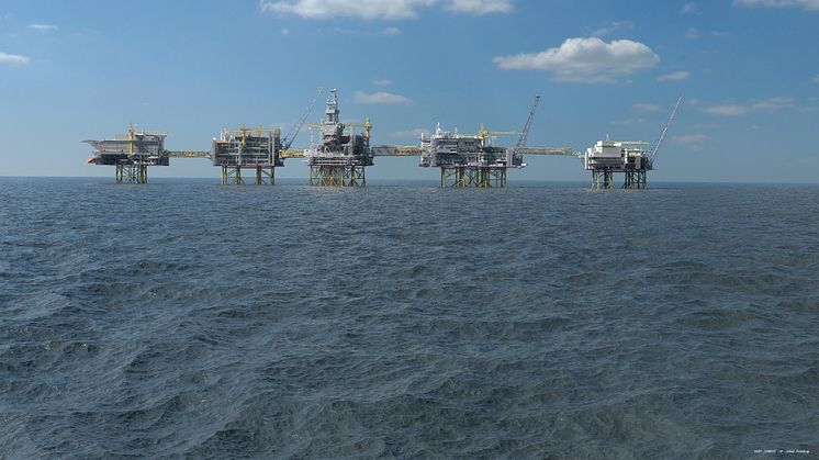 Phase 2 will add a fifth platform to the ‘The North Sea Giant’, Johan Sverdrup. Credit: Equinor