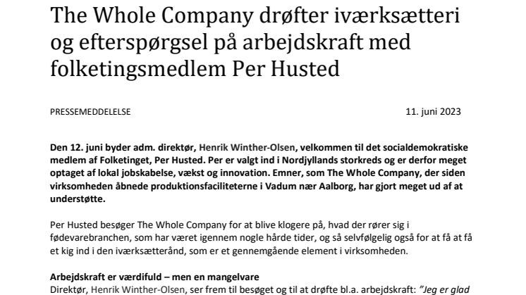 Pressemeddelelse - The Whole Company får besøg af Per Husted.pdf