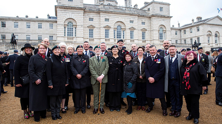 LGBT+ veterans after their first ever march past the Cenotaph in 2021