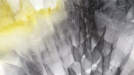 Woven Air II, multilagerväv i monofilament, doppfärgad av textilkonstnären Mirjam Hemström