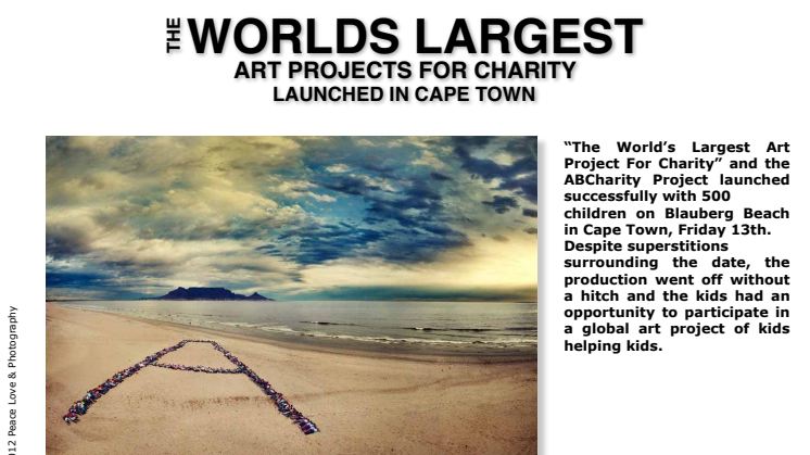 The worlds largest art projects for charity launched in Cape Town