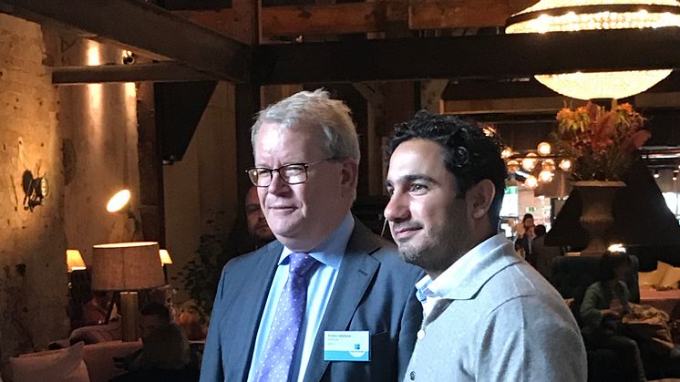 Anders Teljebäck (S) kommunstyrelsens ordförande Västerås och Ardalan Shekarabi (S) civilminister