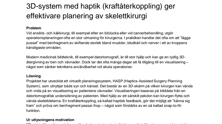 CMF Surgery Planning with the Uppsala Haptics-Assisted Surgery Planning System