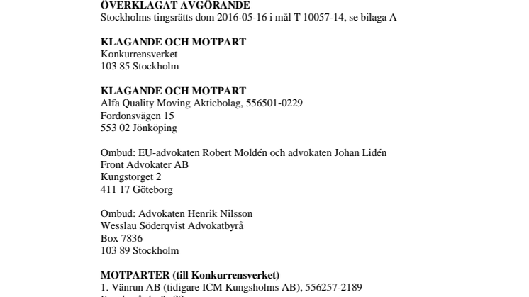 Kommentar till domslut i Patent- och marknads-överdomstolen vid Svea Hovrätt.