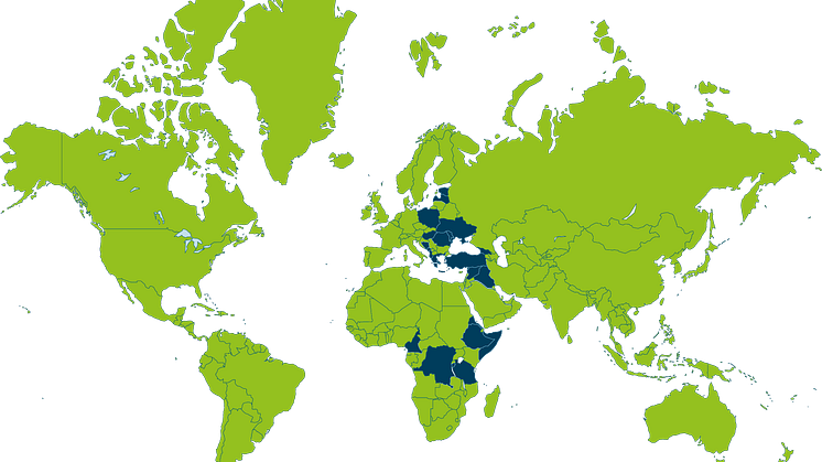 Human Bridge har levererat material till 22 olika länder under 2016.