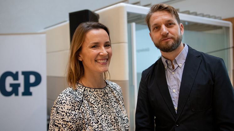 Josefin Meyer, marknadschef och Christofer Ahlqvist, chefredaktör Göteborgs-Posten (foto: Fredrik Helgesson)