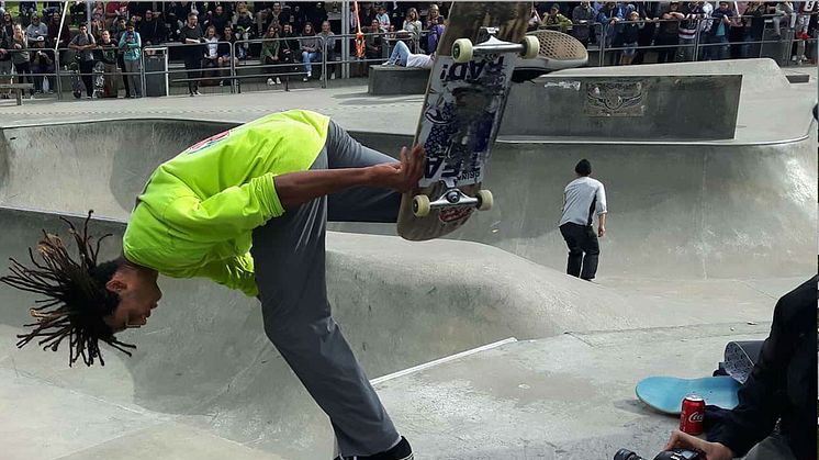 Jordan Thackeray från Storbritannien var en av de tävlande i Gothenburg Bowl Games under festivalen Action i Parken 2017.