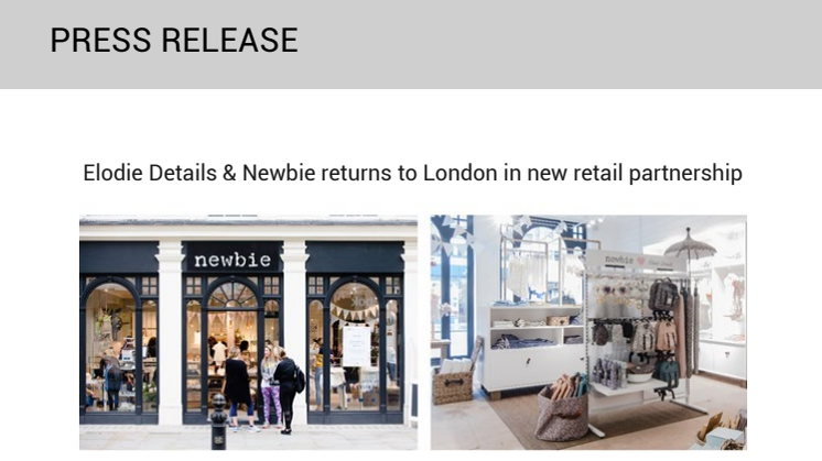 Elodie Details & Newbie returns to London in new retail partnership