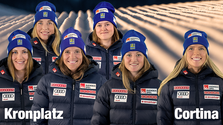 Fem åkare från Ski Team Sweden Alpine tävlar i Kronplatz och Lisa Hörnblad kör två störtlopp och super G i Cortina d'Ampezzo. Foto: Ski Team Sweden Alpine