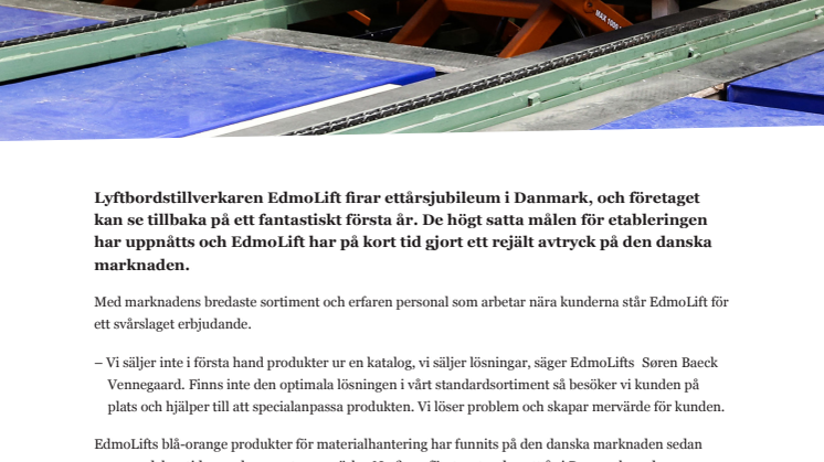 Succéstart för EdmoLift i Danmark