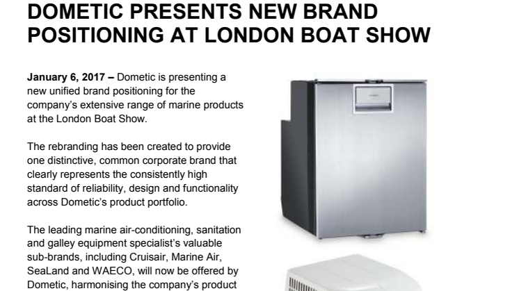 Dometic Presents New Brand Positioning at London Boat Show