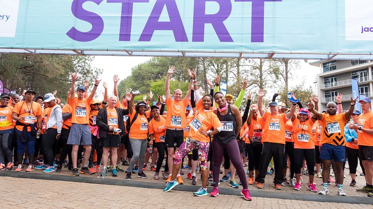 Jacaranda FM’s Elana Afrika-Bredenkamp all hyped up at the start of the 2018 Discovery Jacaranda FM Spring Walk