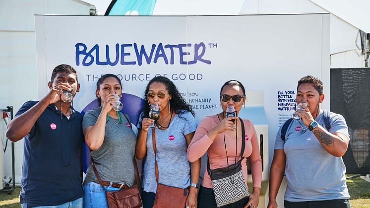 In water scarce Cape Town, local citizens enjoy fresh water delivered still or sparkling from a Bluewater hydration station that turns non-potable water into clean water.