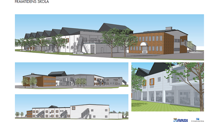 Designskiss - den nya 4-9 skolan i Ronneby, Parkdalaskolan.