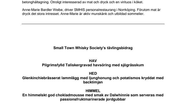 Söderköping - Small Town Whisky Society