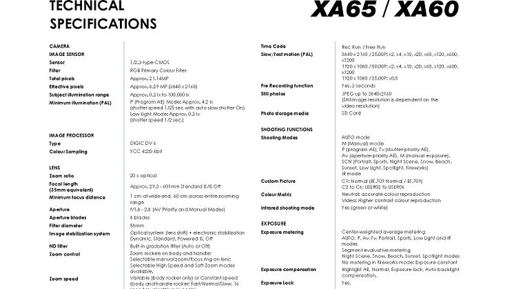 XA65, XA60_PR Spec Sheet_EM_FINAL_Page_1
