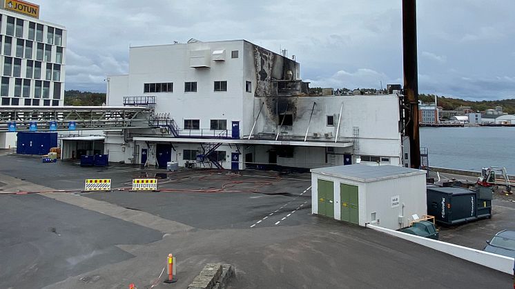 The energy central in Sandefjord after the fire.