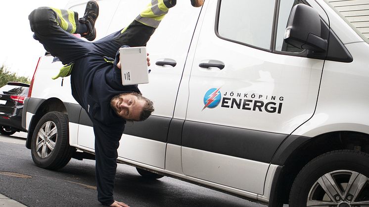 Darko Bursac, en av Jönköping Energis optotekniker för Jönköping Stadsnät Wetternet.