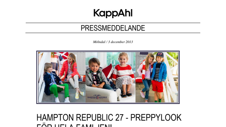 KappAhls Hampton Republic 27 - Preppylook för hela familjen!