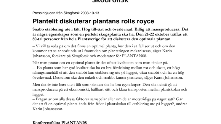 Plantelit diskuterar plantans rolls royce 