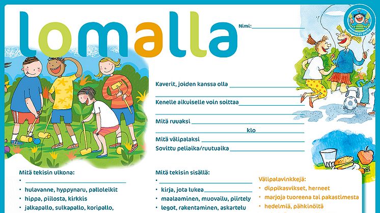 Lomalla-sivu koululaisen lomapäivien tueksi