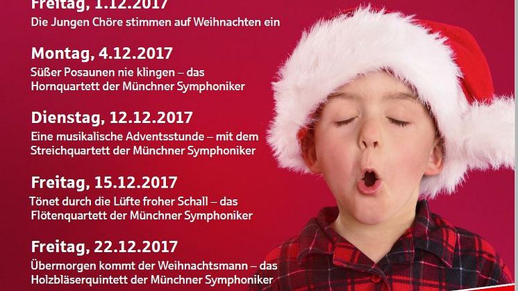 Kostenlose Adventskonzerte in der Hauptstelle der Stadtsparkasse München