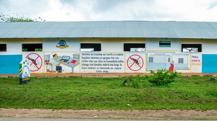 Malaria warnings on a school in Zanzibar