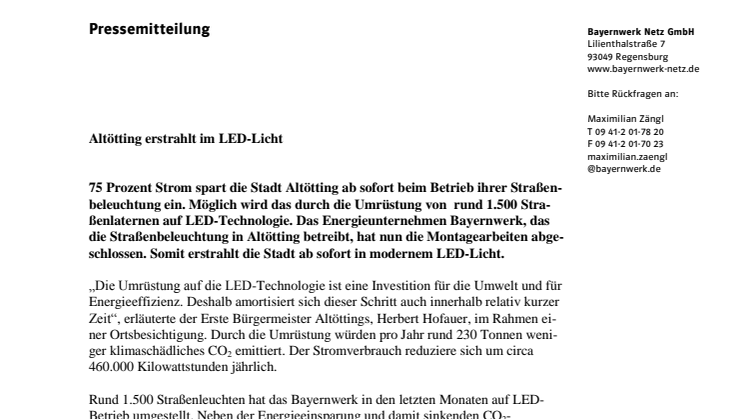 Altötting erstrahlt im LED-Licht